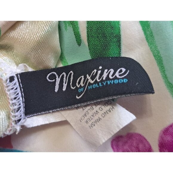 Maxine of Hollywood 16 Floral Print Swimsuit V-Neck Double Straps Soft Cup Bra - Picture 2 of 7